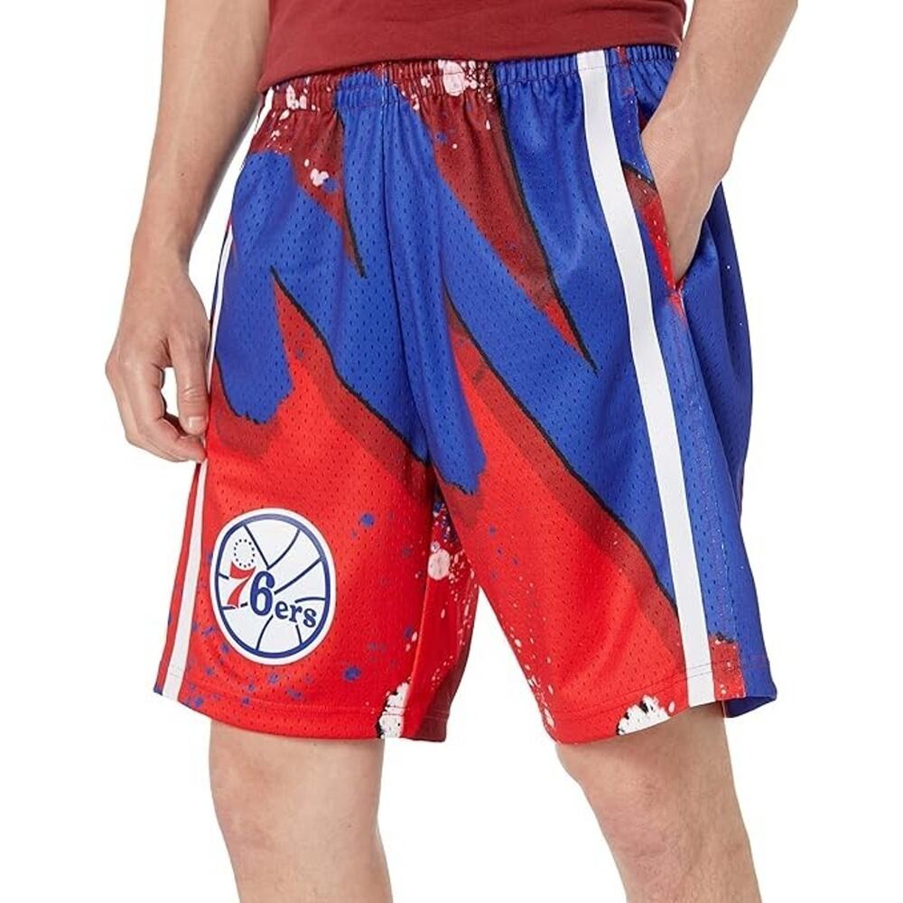 Mitchell & Ness NBA 76ers 1996 Hyper Hoops Swingman Shorts Red Scarlet Men’s L - Picture 5 of 13